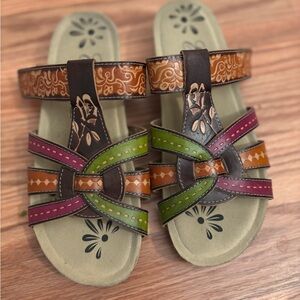 Elite by Conkys Leather Women's Sandals size 7 light and comfortable